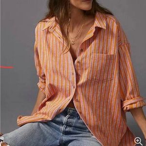 Anthropologie Pilcro Oxford Tunic Striped Long Sleeve Button Down Shirt …